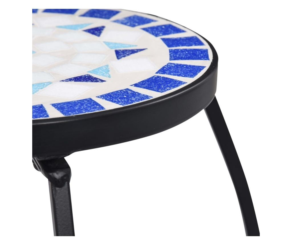 Mozaik stolovi, 3 kom., plava i bijela, keramika - 7
