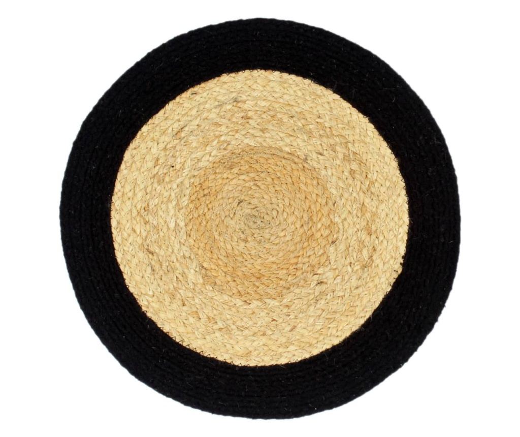Podmetači 4 kom prirodna i crna boja 38 cm od jute i pamuka - 3