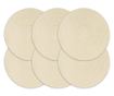 Покривки за маса, 6 бр., естествени, 38 см, памук, кръгли