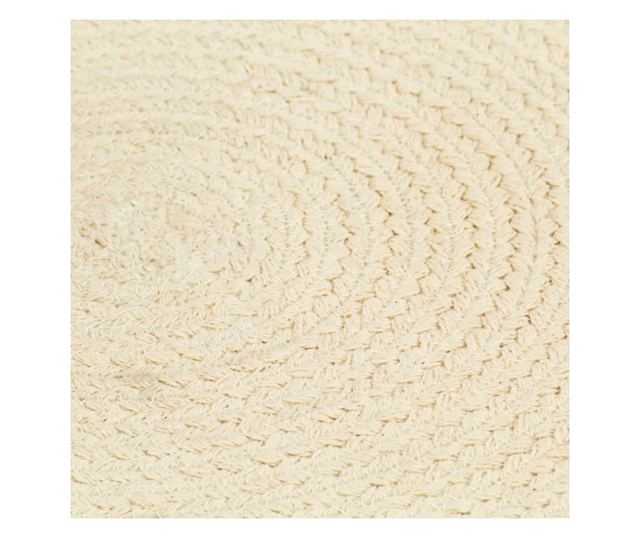 Покривки за маса, 6 бр., естествени, 38 см, памук, кръгли