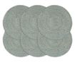 Салфетки за маса, 6 бр., маслиненозелени, 38 см, юта, кръгли