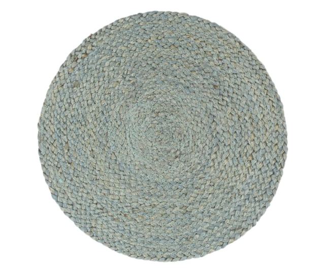 Салфетки за маса, 6 бр., маслиненозелени, 38 см, юта, кръгли