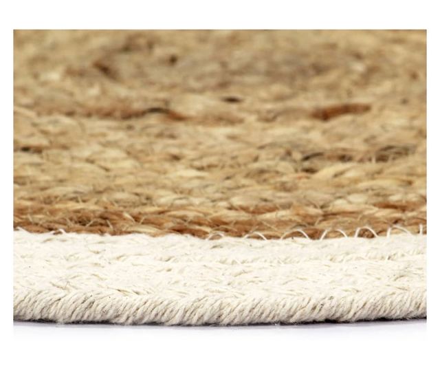 Покривки за маса, 6 бр., естествени, 38 см, юта и памук, кръгли