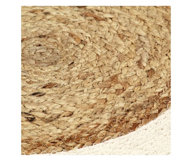 Покривки за маса, 6 бр., естествени, 38 см, юта и памук, кръгли