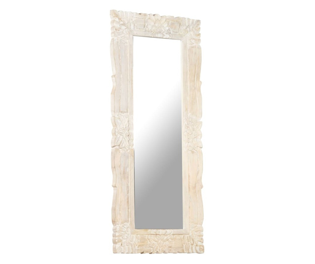 Ogledalo bijelo 110 x 50 cm od masivnog drva manga
