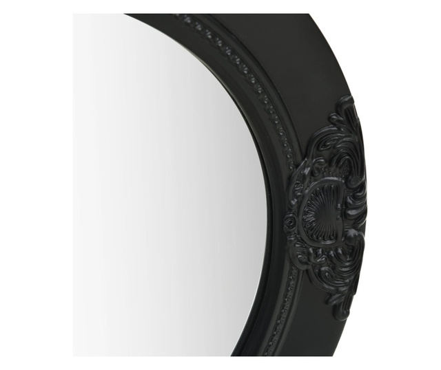 fekete barokk stílusú fali tükör 50 cm