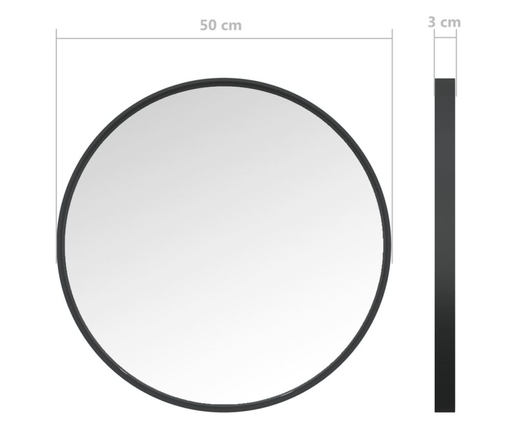Zidno ogledalo crno 50 cm - 14