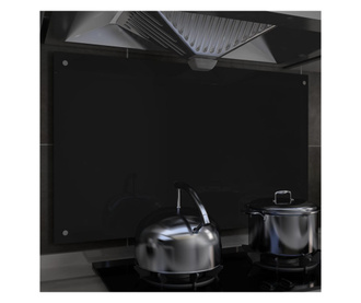 Panou antistropi bucătărie, negru, 100x60 cm, sticlă securizată