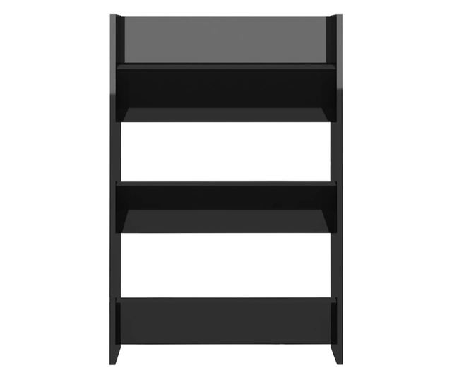 Zidni ormarić za cipele visoki sjaj crni 60x18x90 cm od iverice