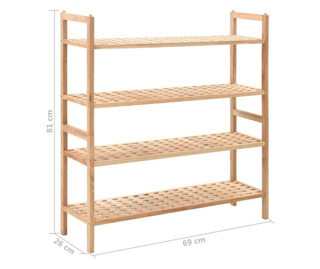 Ormarić za cipele od masivnog oraha, 69 x 26 x 81 cm