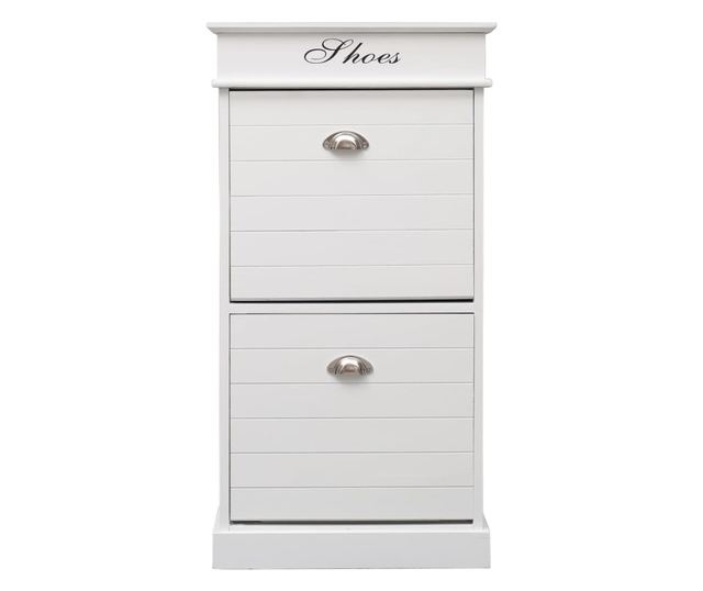 Pantofar, alb, 50 x 28 x 98 cm, lemn de paulownia