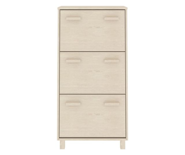 Ormarić za cipele, medeno smeđi, 59,5x35x117 cm, masivno borovo drvo