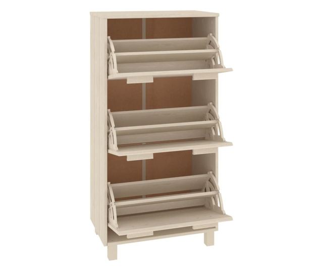 Ormarić za cipele, medeno smeđi, 59,5x35x117 cm, masivno borovo drvo