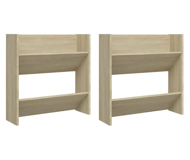 Pantofare de perete, 2 buc., stejar sonoma, 60x18x60 cm PAL