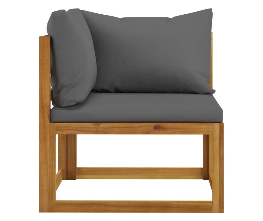 Градински комплект с възглавници, 6 части, акация масив - 10