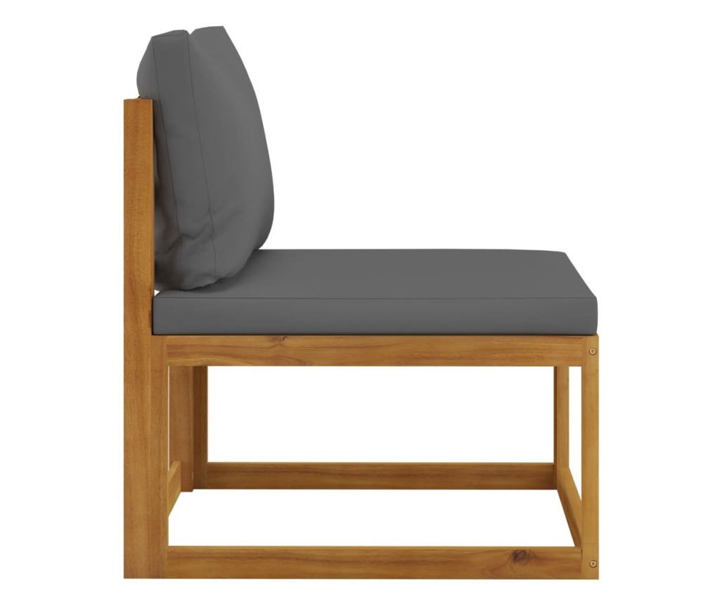 Градински комплект с възглавници, 6 части, акация масив - 6