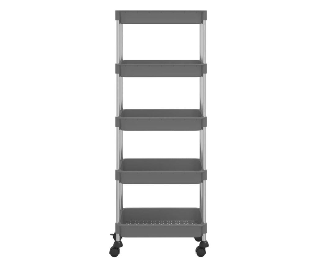 Kuhinjska kolica s 5 razina siva 40x22x116 cm željezo i ABS - 3