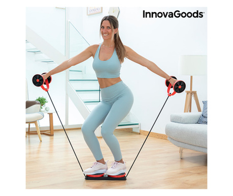 Twabanarm InnovaGoods коремна ролка с въртящи се дискове, еластични ленти и ръководство за упражнения