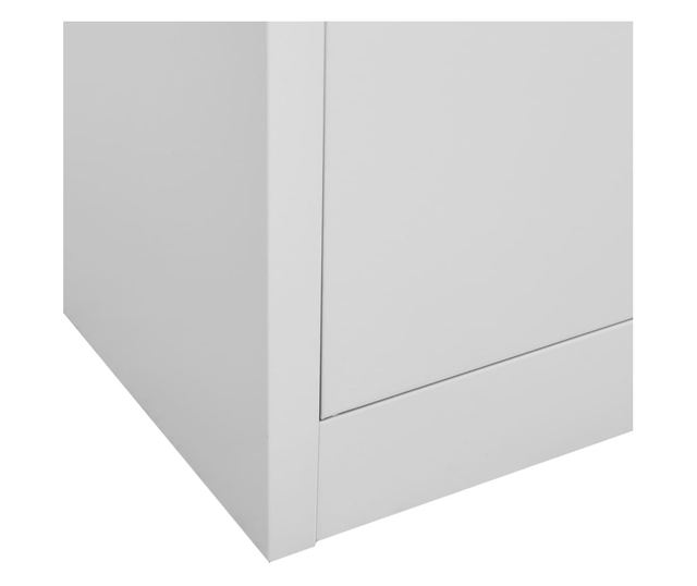 2 db világosszürke acél zárható szekrény 90 x 45 x 92,5 cm