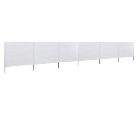 6dílná zástěna proti větru bílá 800 x 80 cm látková