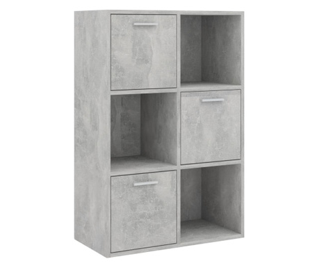 Шкаф за съхранение, бетонно сив, 60x29,5x90 см, ПДЧ