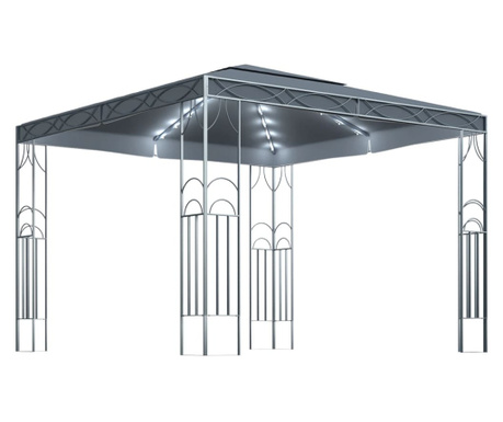 Pavilion cu șir de lumini, antracit, 300x300cm