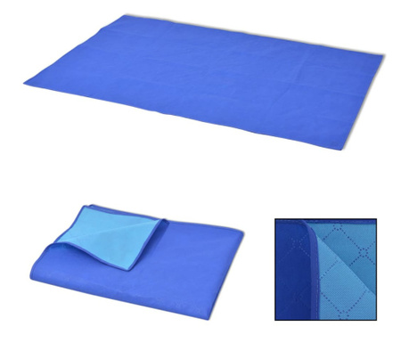 Одеяло за пикник, синьо и светлосиньо, 150x200 см