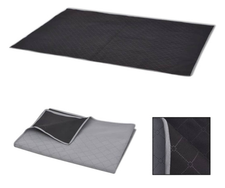 Одеяло за пикник, сиво и черно, 150x200 см