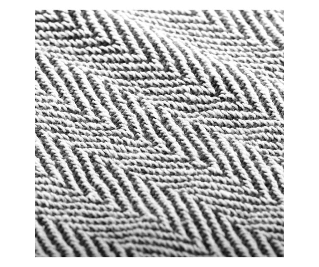 Pamučni pokrivač s uzorkom riblje kosti 160x210 cm mornarsko plavi - 6