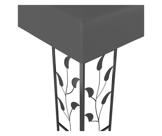 Διπλό κιόσκι οροφής, ανθρακί, 3 x 4 μ.