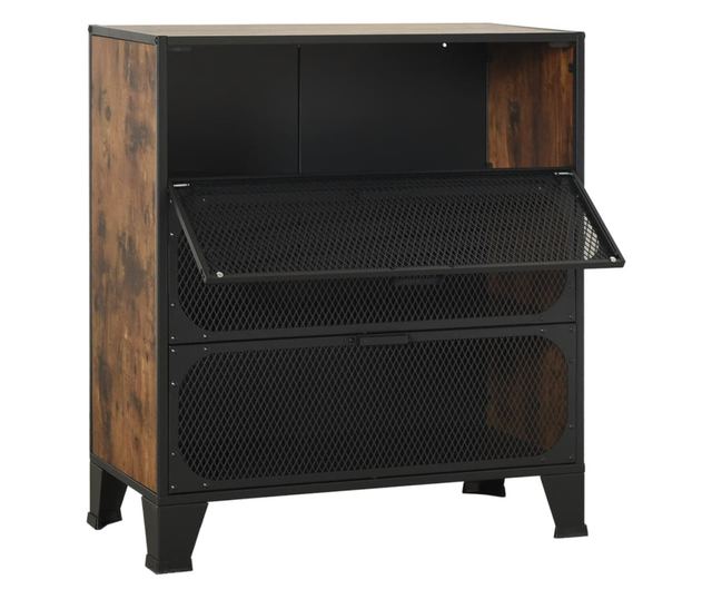 Ormarići za pohranu 2 kom rustično smeđi 72x36x82 cm metal/MDF