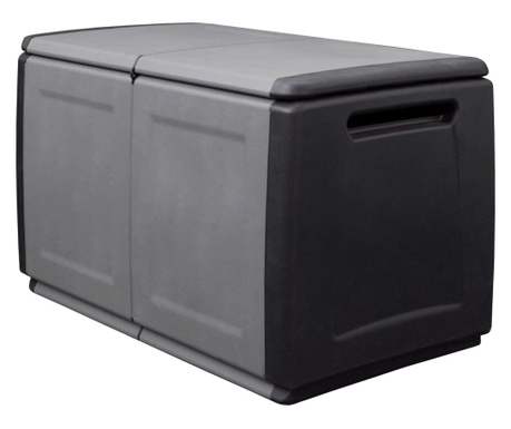 Кутия за съхранение, 96x53x57 см, 230 л, тъмносиво и черно