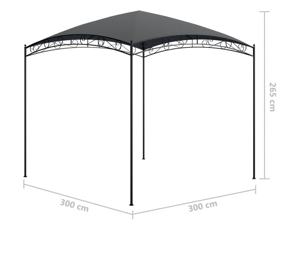 Павилион, антрацит, 3 x 3 x 2,65 m, 180 g/m² - 5