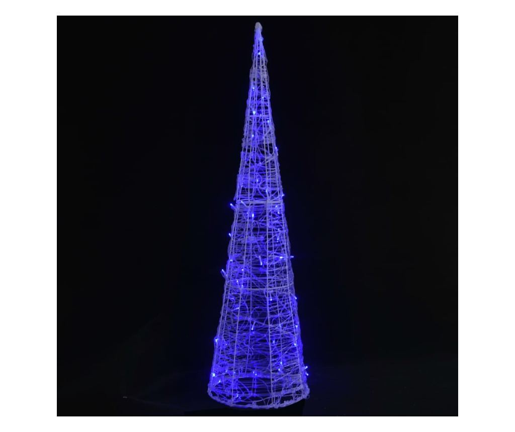 Piramidă decorativă con de lumini cu LED albastru 120 cm acril - 2