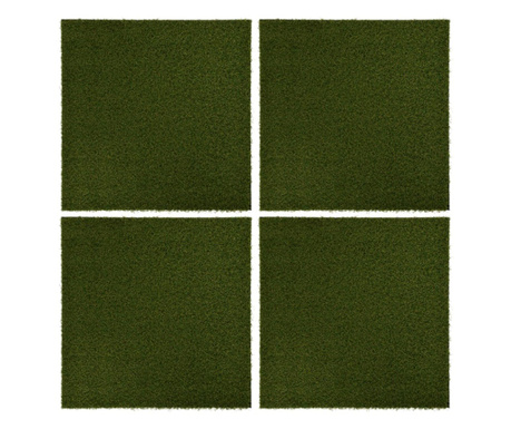 Sztuczna trawa w płytkach, 4 szt., 50x50x2,5 cm, gumowa