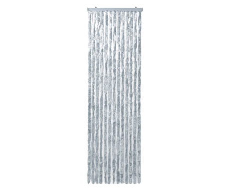 Завеса против насекоми, бяло и сиво, 90x200 см, шенил