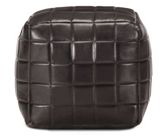 Crna vreća za sjedenje, 40 x 40 x 40 cm, prirodna kozja koža