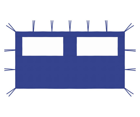 Perete lateral foisor cu ferestre, albastru, 4x2 m