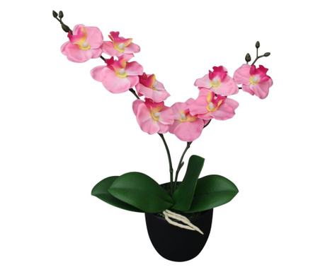 Planta artificiala orhidee cu ghiveci, 30 cm, roz