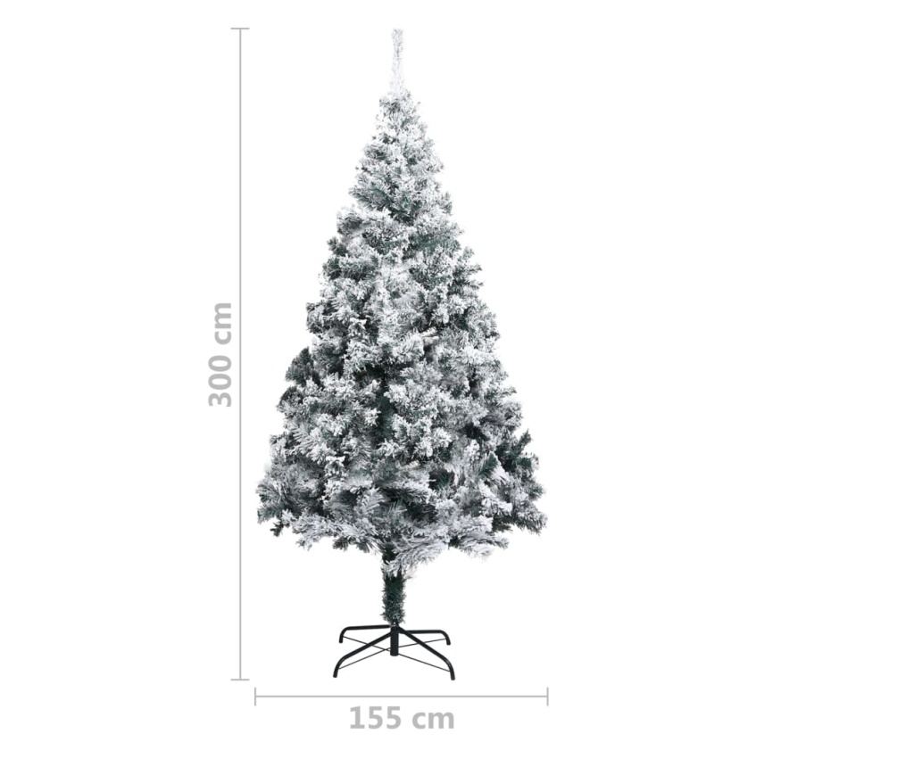 Umjetno božićno drvce sa snijegom, zeleno, 300 cm, PVC - 7