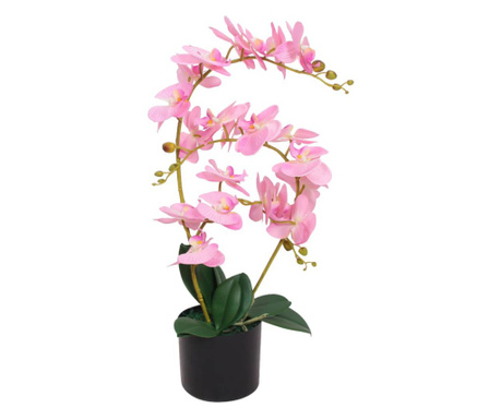 Изкуствено растение орхидея със саксия, 65 см, розова