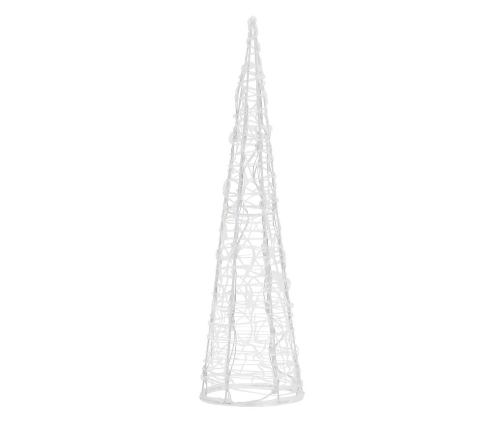 Dekorativna piramida s LED hladnim bijelim svjetlom 60 cm akril - 3