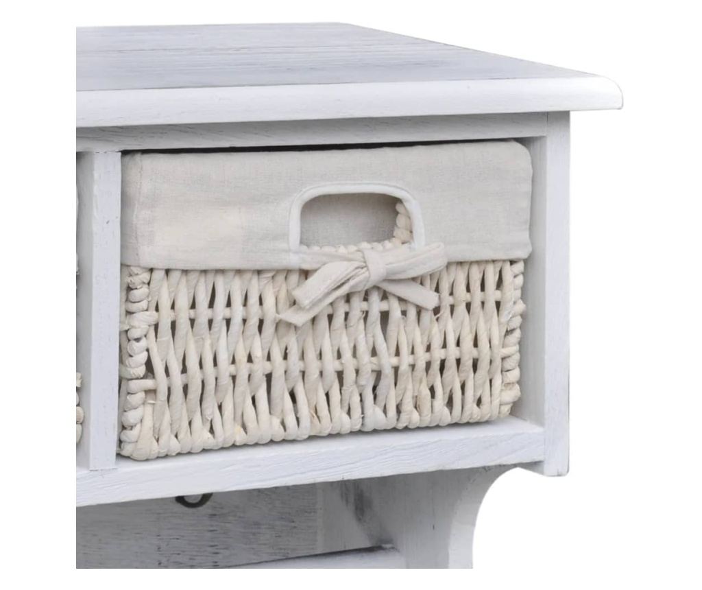 Raft de perete, alb, 60 x 23,5 x 33 cm, lemn de paulownia - 3
