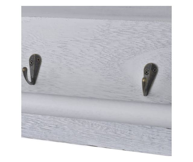 Zidna polica, bijela, 60 x 23,5 x 33 cm, drvo paulovnije