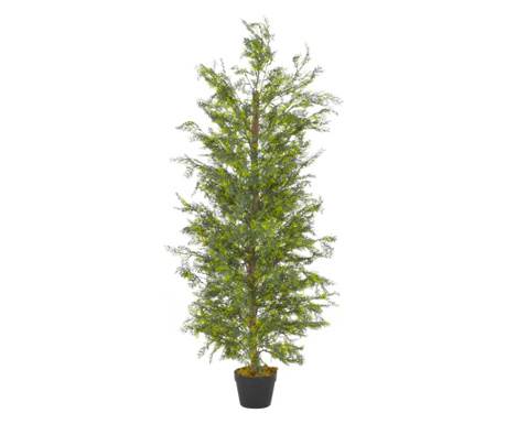Изкуствено растение кипарисово дърво със саксия, зелено, 150 см