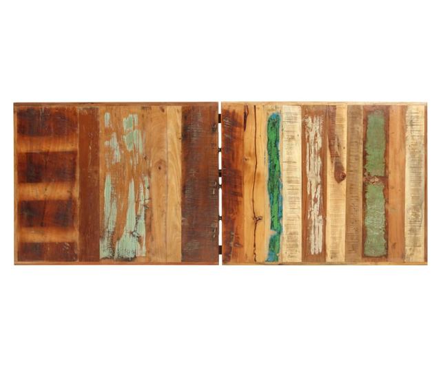 Мебели за бар комплект 7 части Рециклирано масивно дърво и естествена кожа