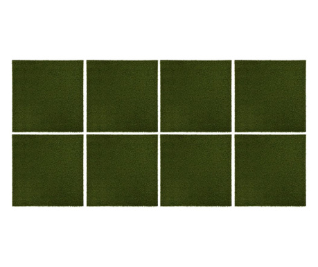 Sztuczna trawa w płytkach, 8 szt., 50x50x2,5 cm, gumowa