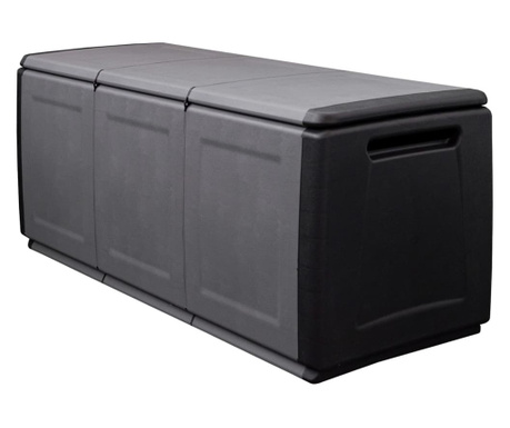 Кутия за съхранение, 138x53x57 см, 330 л, тъмносиво и черно