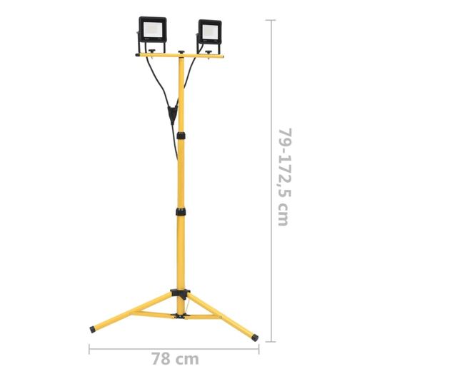 meleg fehér fényű háromlábú LED-es reflektor 2 x 50 W