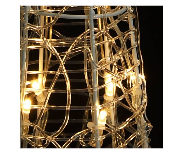 Dekorativna piramida s LED toplim bijelim svjetlom 60 cm akril